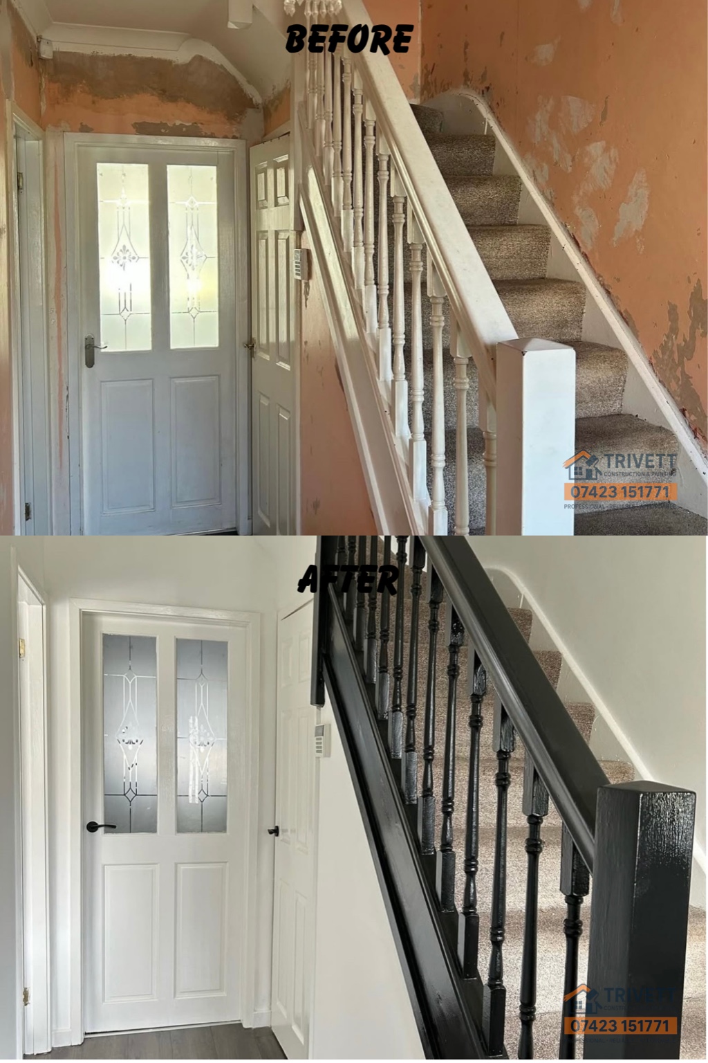 Before and after project photo
