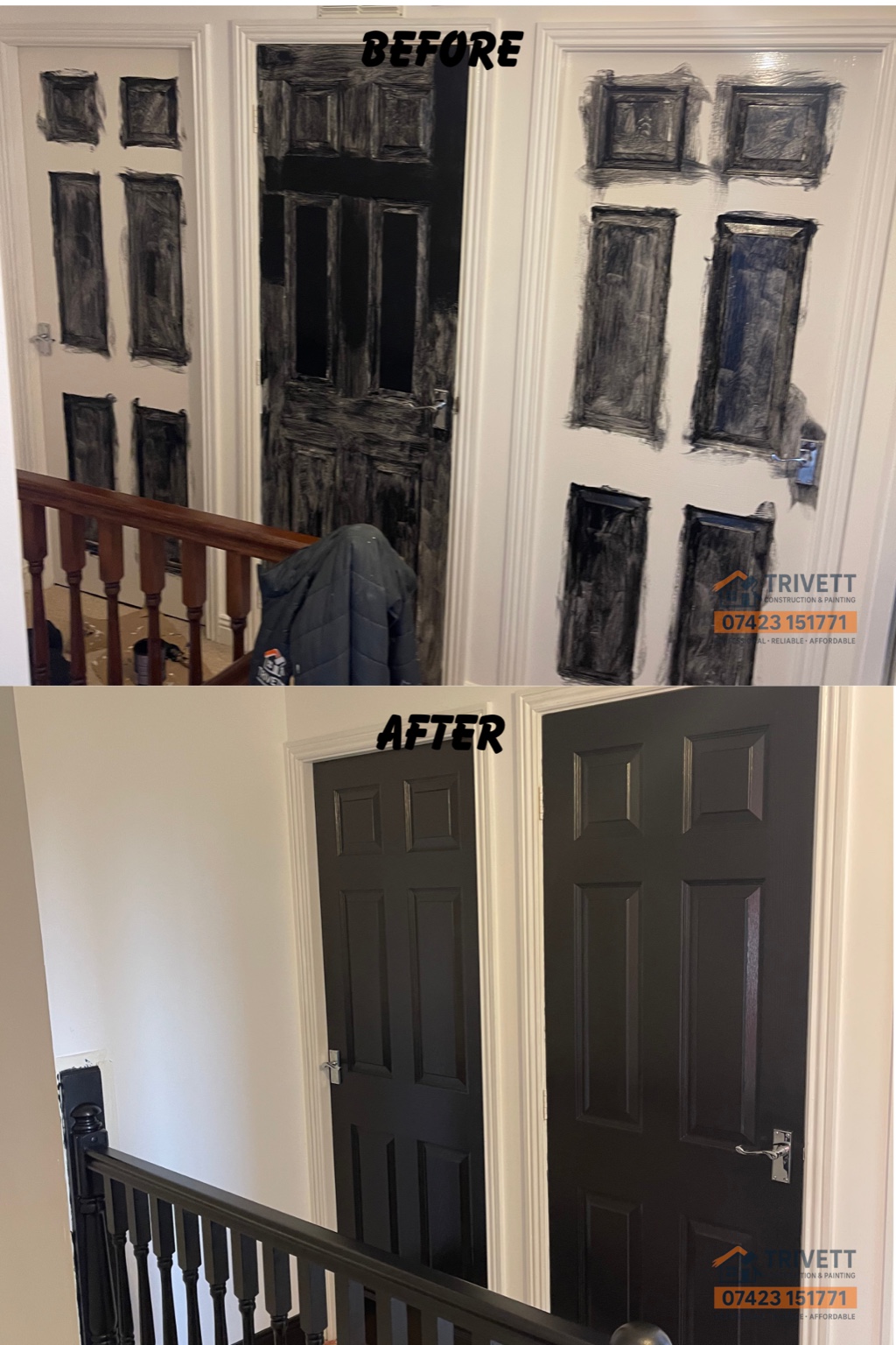 Before and after project photo