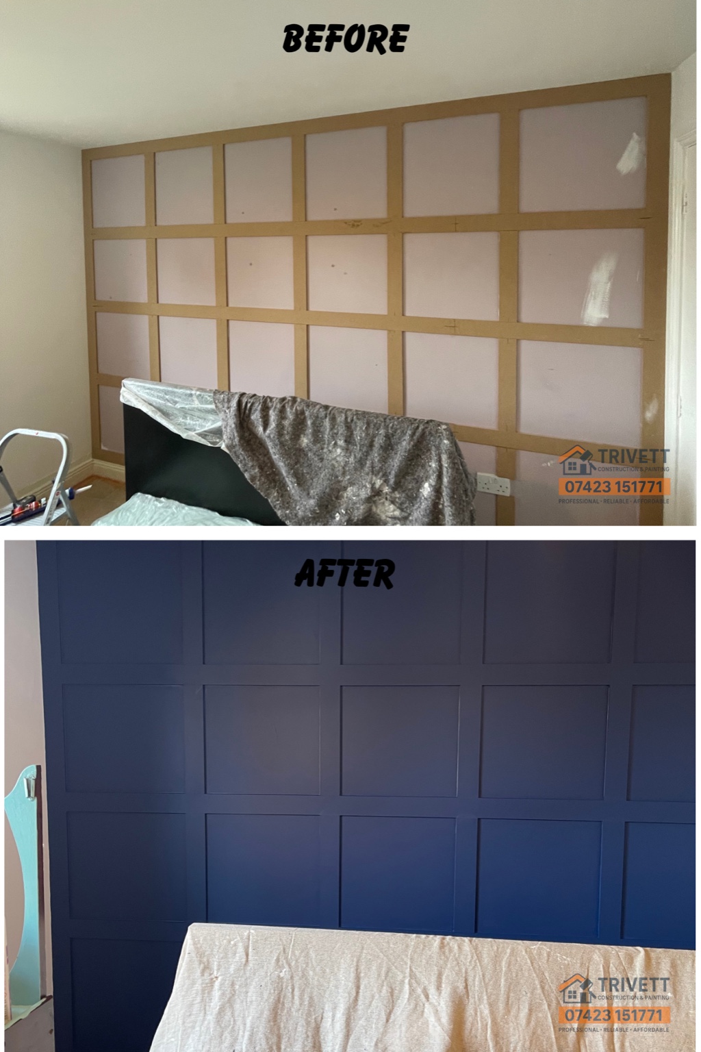 Before and after project photo